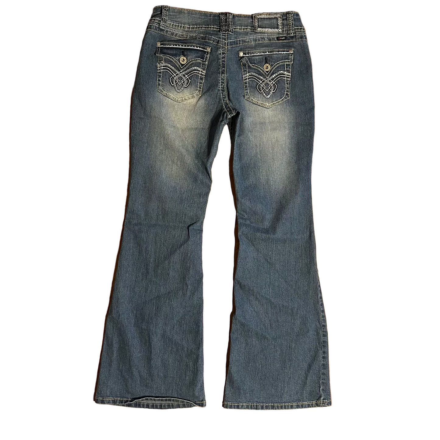 Angels Bedazzled Denim Boot Cut Jeans - Tagged 13 - 30" x 31"