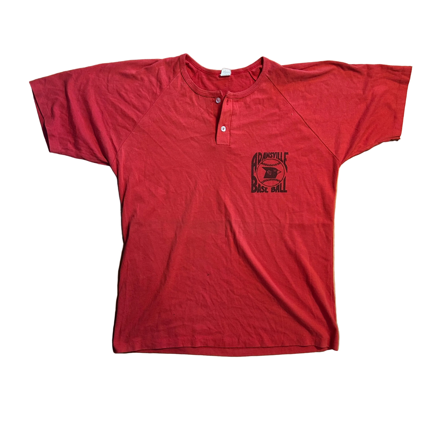 70/80's Sportswear Adamsville Baseball Red Shirt - Medium - 21.5" x 28"