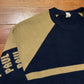 70/80’s Knitwits Navy Yellow Paul Acrylic Sweater - Large - 23" x 27"