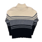 Carolyn Taylor Essentials Acrylic Poly Navy Blue Cream White Sweater - Small - 19" x 25"