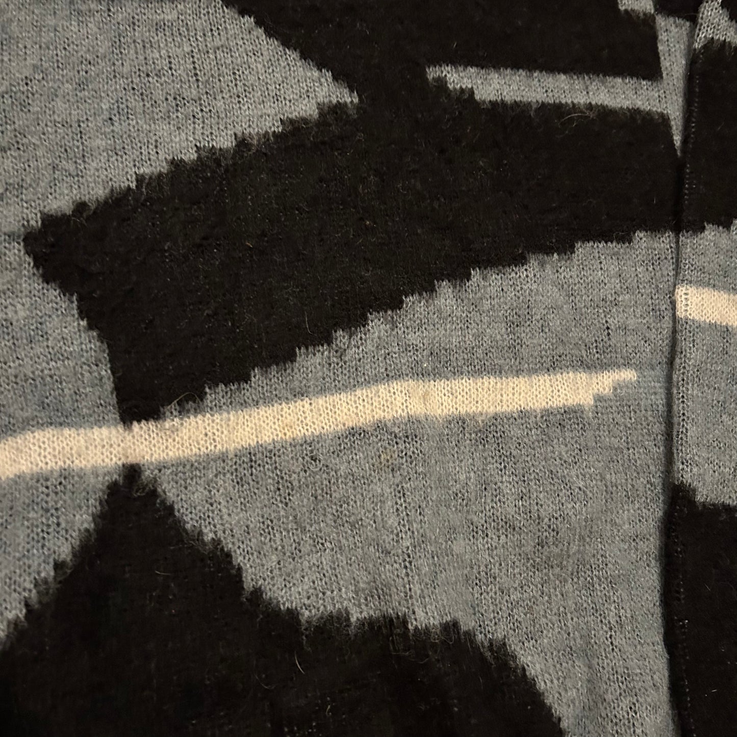 90’s Saturdays Acrylic Wool Nylon Black Grey Knit Sweater - XLarge - 24" x 26"
