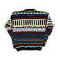 Concrete Ramie Cotton Multicolor Knit Cardigan Sweater - Small - 19" x 23"