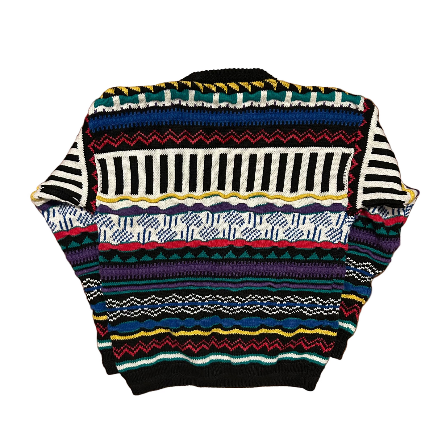 Concrete Ramie Cotton Multicolor Knit Cardigan Sweater - Small - 19" x 23"
