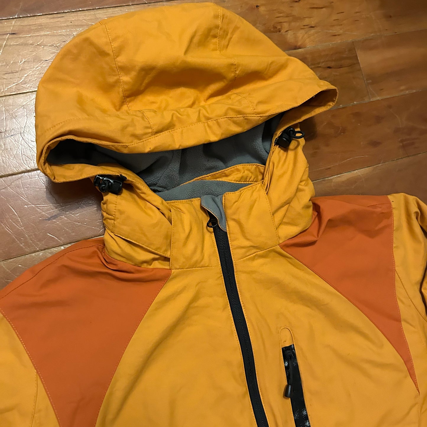 Cabela’s Orange Hooded Zip Up Windbreaker Rain Jacket - Large - 22" x 27"