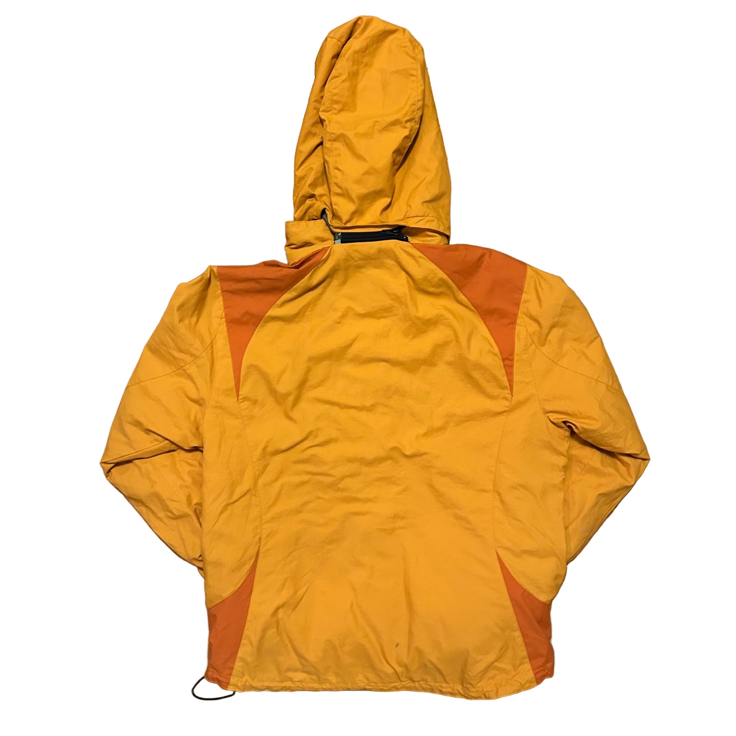 Cabela’s Orange Hooded Zip Up Windbreaker Rain Jacket - Large - 22" x 27"