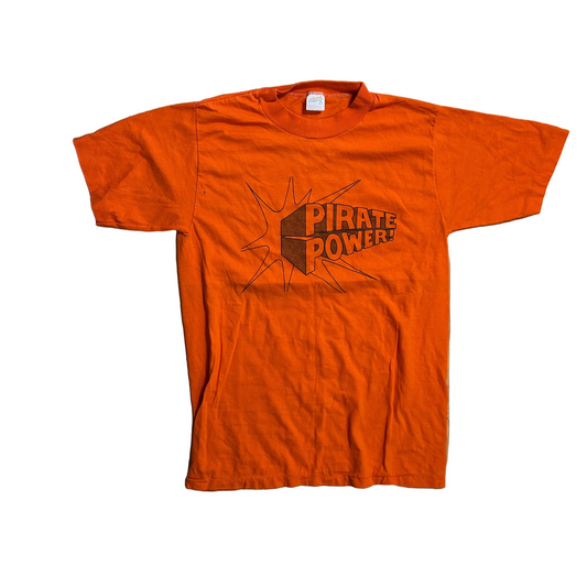 80's Sportswear Pirate Power Orange Tshirt - XSmall - 17" x 25"