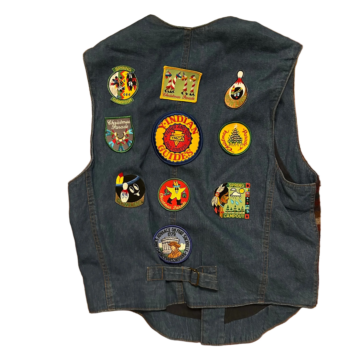 Arizona Patches Aztec Denim Vest - Small - 19" x 21"
