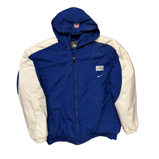 Nike Indianapolis Colts NFL Football Blue Hooded Zip Up Jacket - XLarge - 27" x 28"