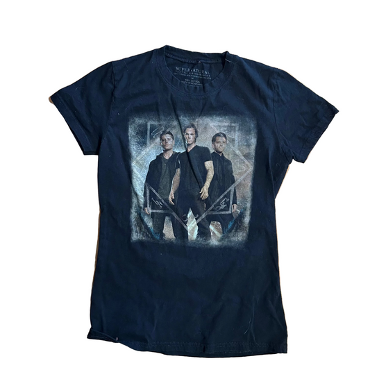 Supernatural TV Show Black Tshirt - XSmall - 14" x 22.5"