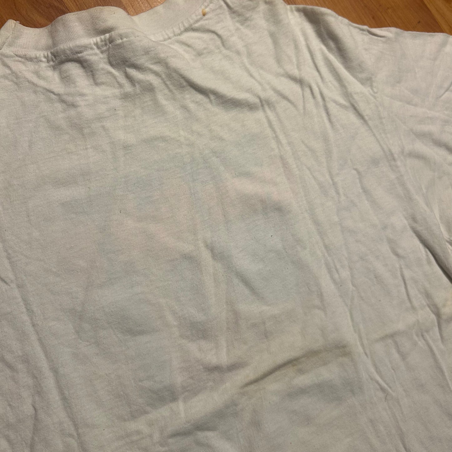 80/90’s Hanes Beefy St Ignace Michigan Cruise Night 1987 White Tshirt - Medium - 21” x 26”