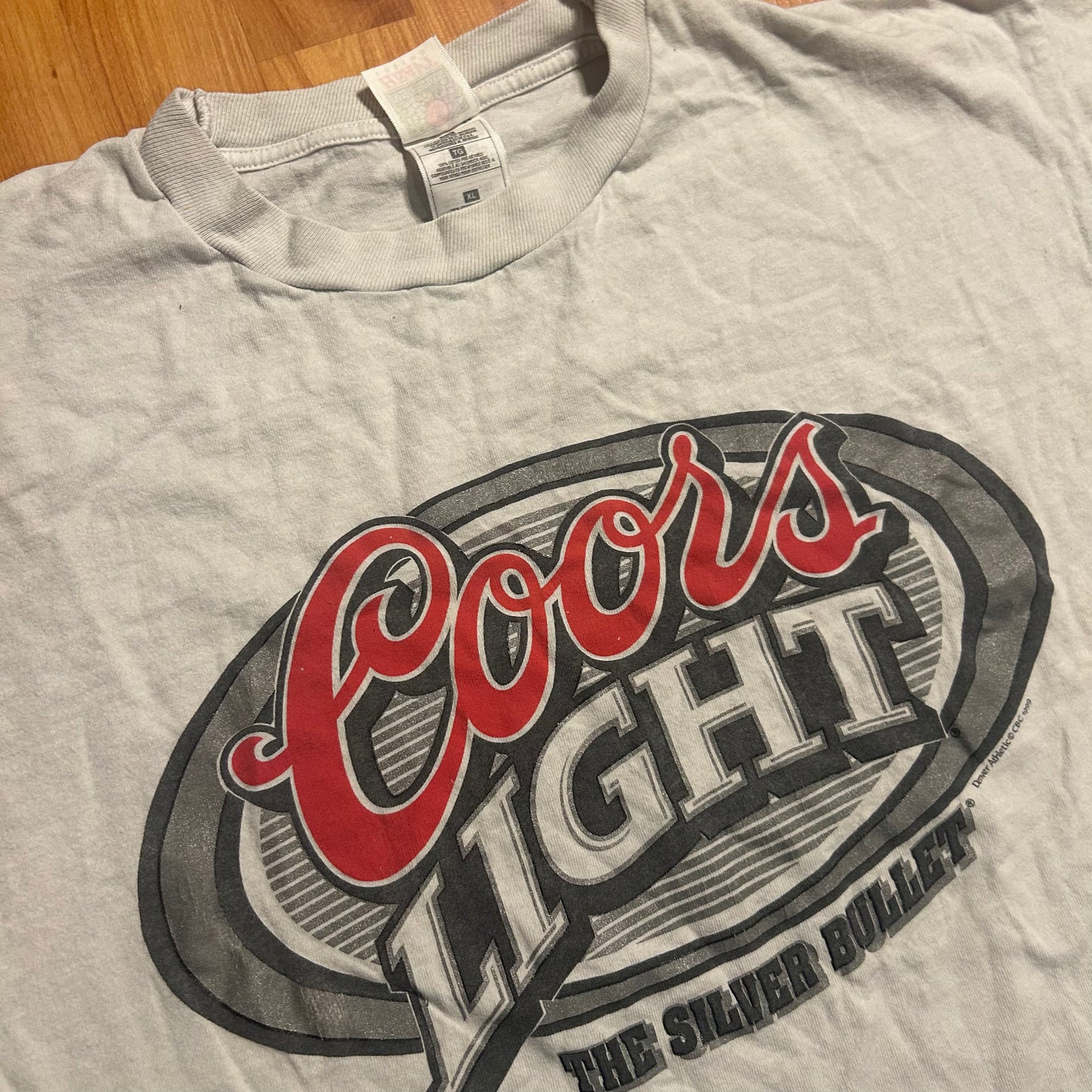 90/00’s FOTL Coors Light Silver Bullet Beer White Tshirt - Large - 22.5” x 28”