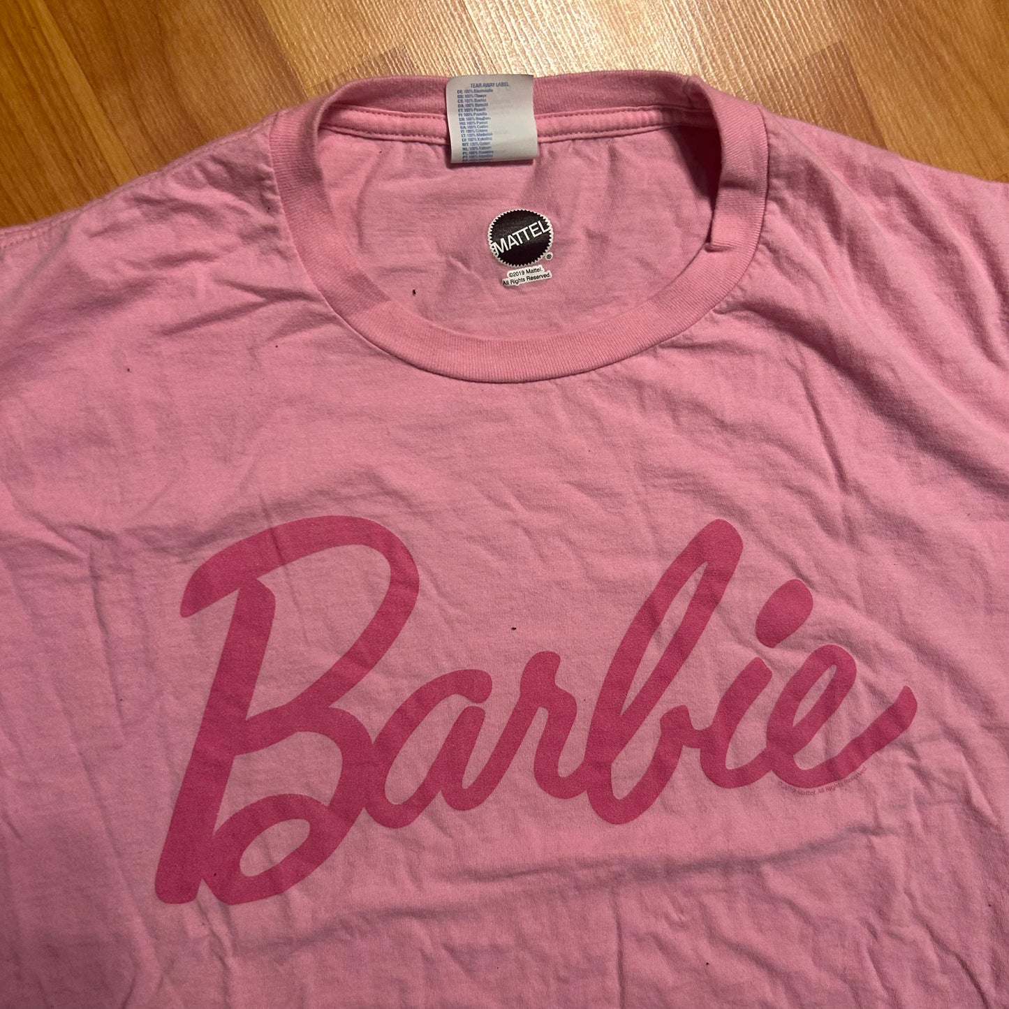 2019 Mattel Barbie Pink Tshirt - Medium - 21” x 27”