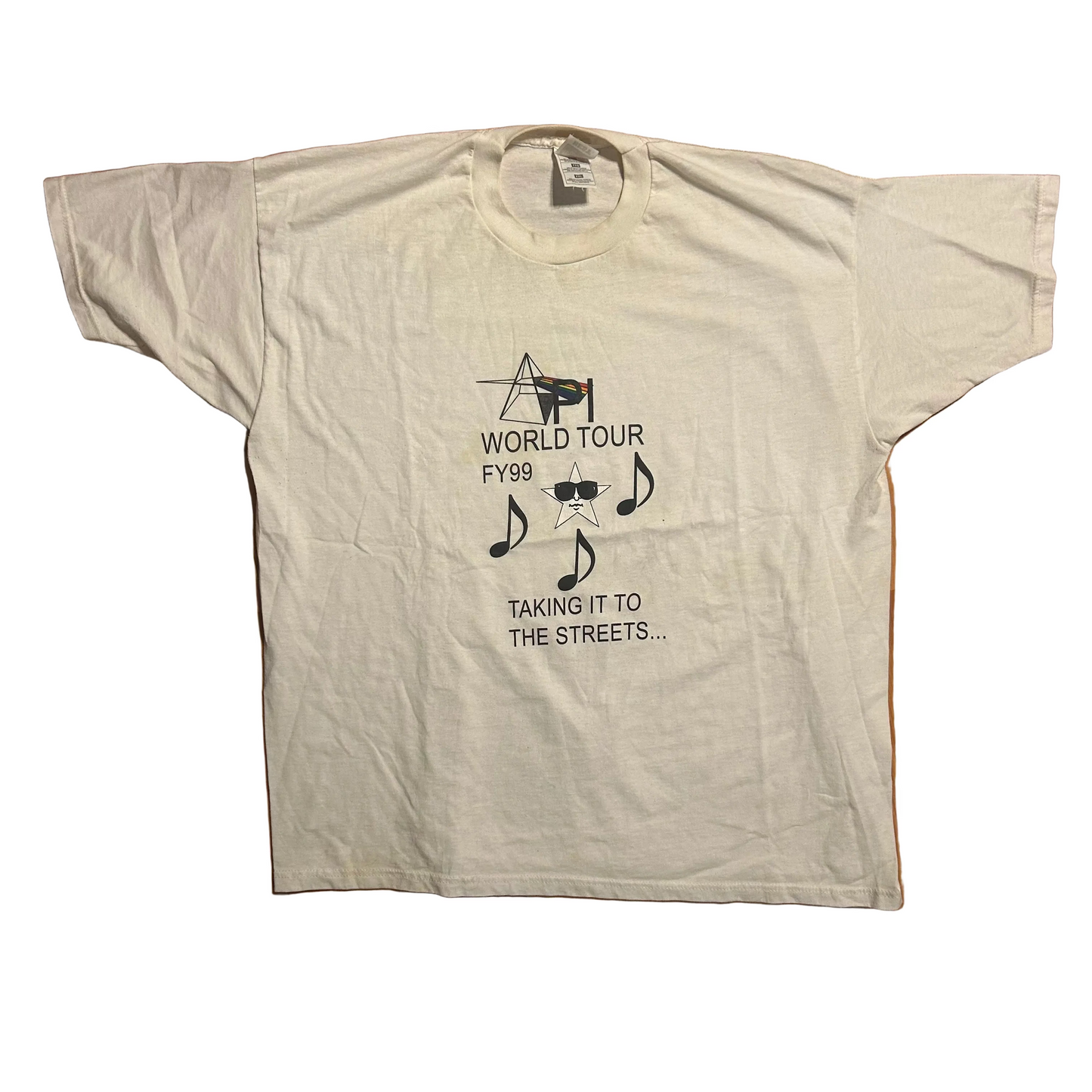 90’s Pi World Tour Takin It To The Streets Music White Tshirt - XLarge - 25.5” x 31”