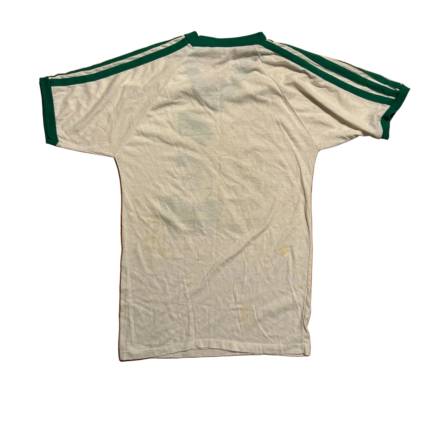 70/80’s Bantams Monroe Catholic Central State Champs VNeck White Green Tshirt - Small - 18” x 29”