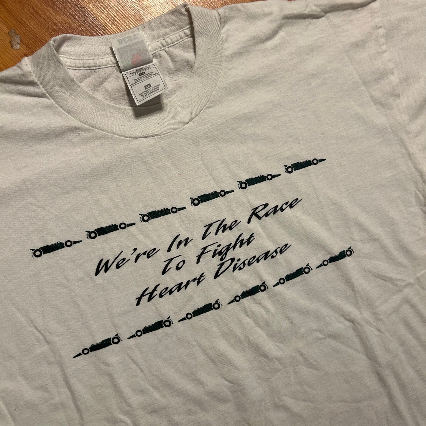 FOTL Best Race To Fight Heart Disease White Tshirt - Large - 23” x 27”