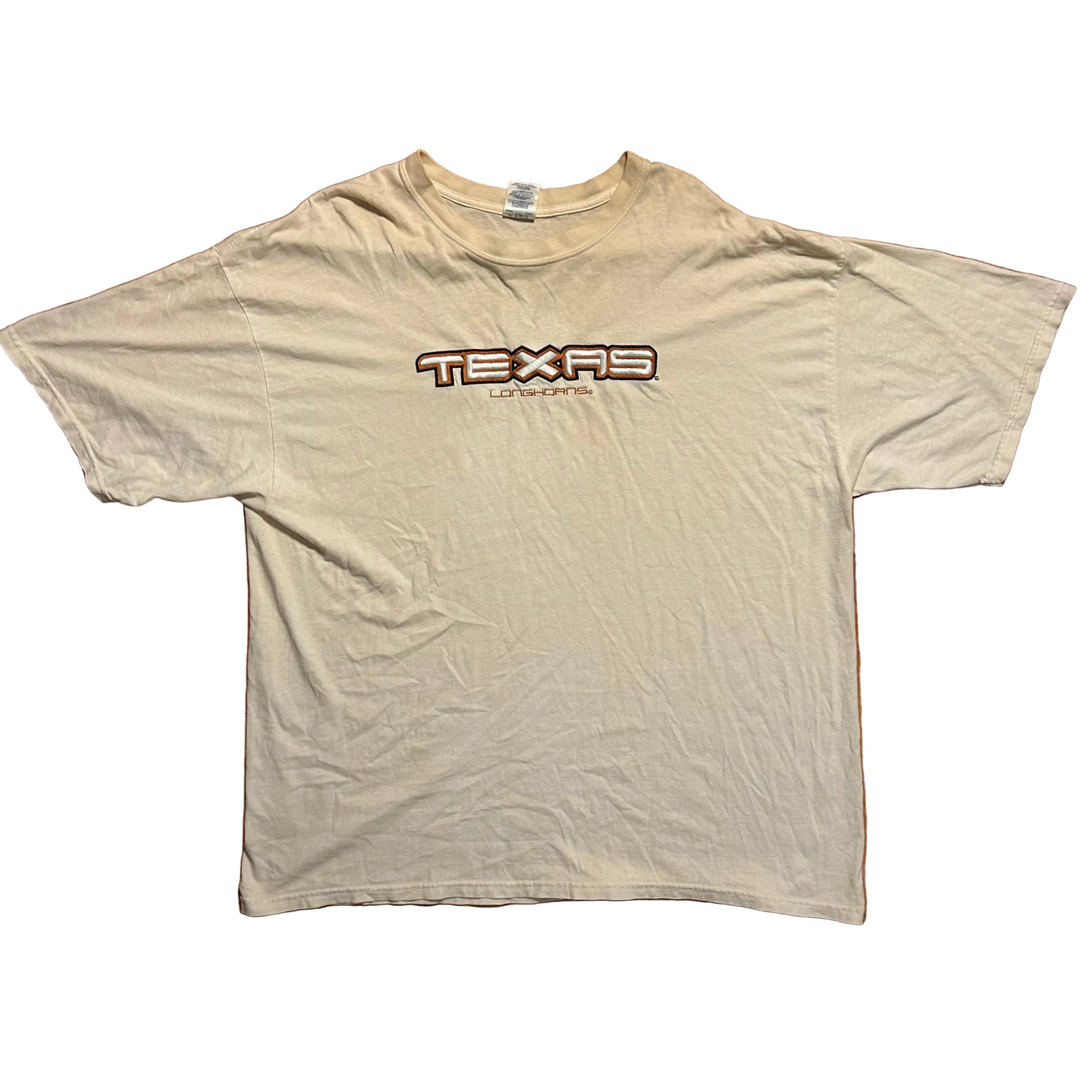 Gildan Texas Longhorns Embroidered College University White Tshirt - XLarge - 26.5” x 31”