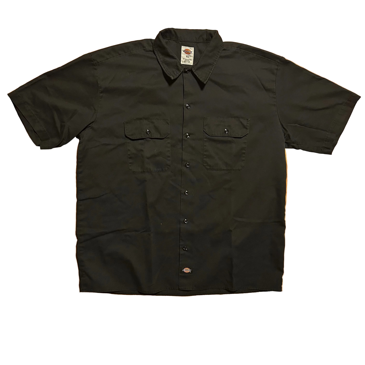 Dickies Blank Black Button Up Work Shirt - XLarge - 26” x 31”