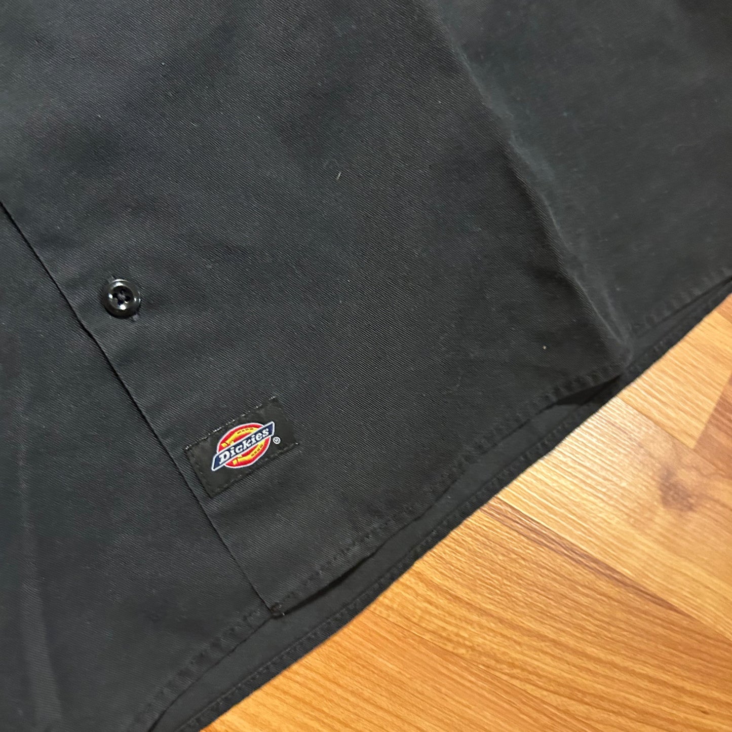 Dickies Blank Black Button Up Work Shirt - XLarge - 26” x 31”