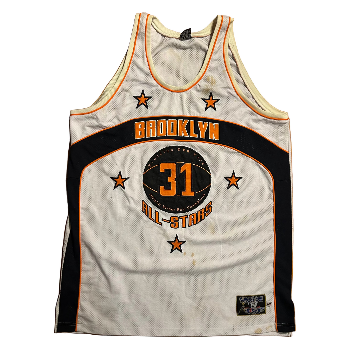Brooklyn Street Ball All Stars White Jersey 31 Shirt - XLarge - 27” x 40”