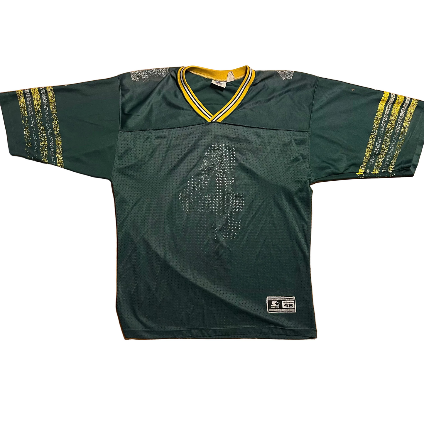 90’s Starter Green Bay Packers Favre NFL Football Green Jersey Shirt - XLarge - 24” x 32”