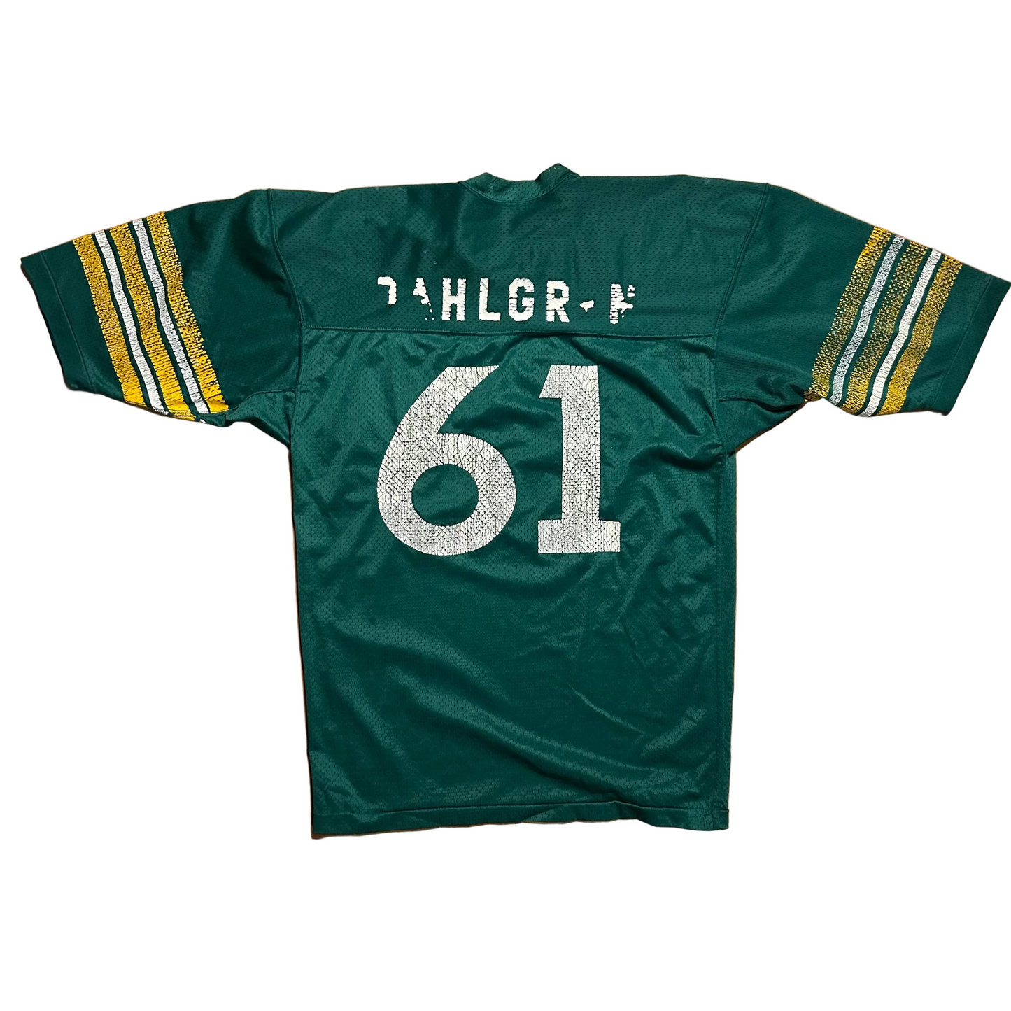 80/90’s Champion Green Bay Packers NFL Football Green Nylon Jersey Shirt - Large - 22” x 31”