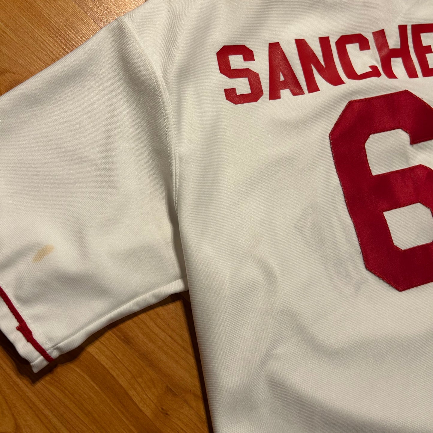 Mexico Diablos Sanchez 6 White Red Jersey Shirt - XLarge - 24” x 28”