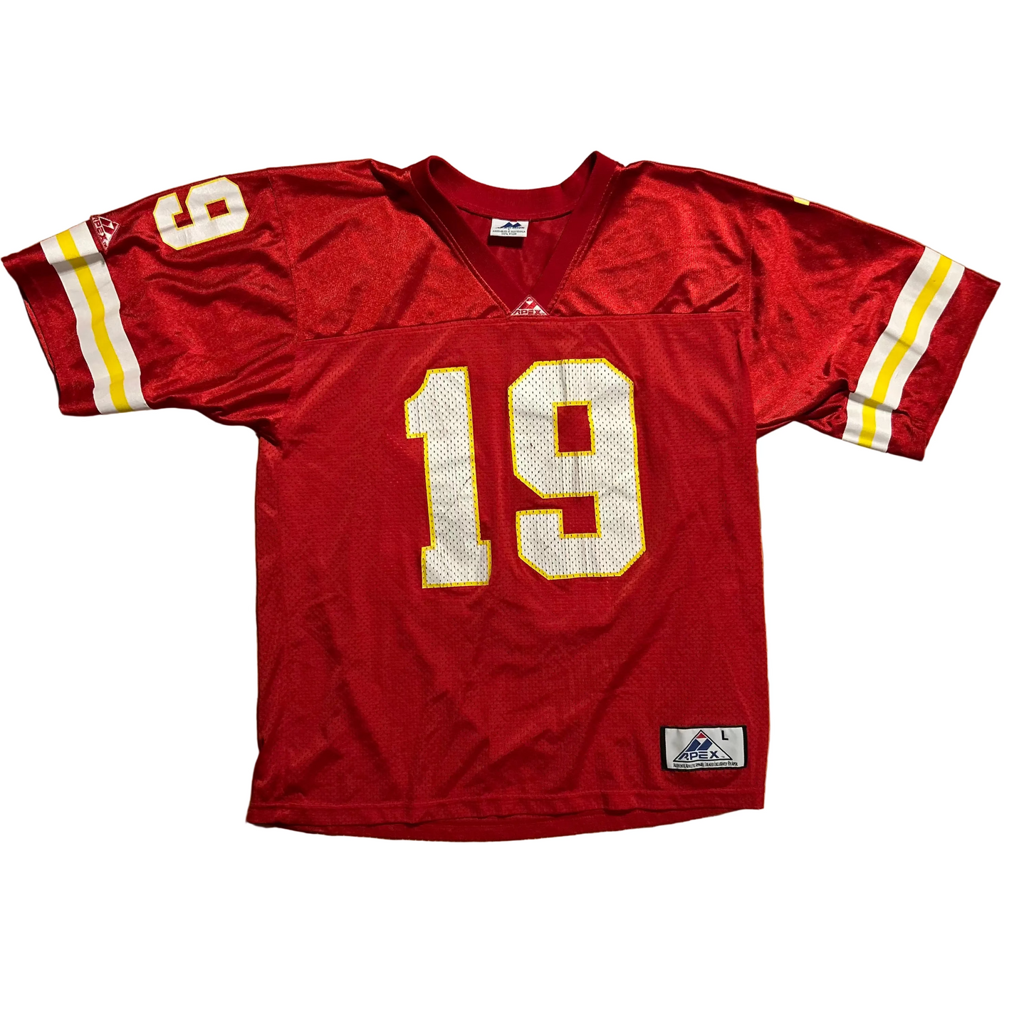 90’s Apex NFL Kansas City Chiefs Red 19 Jersey Shirt - Large - 23” x 27”