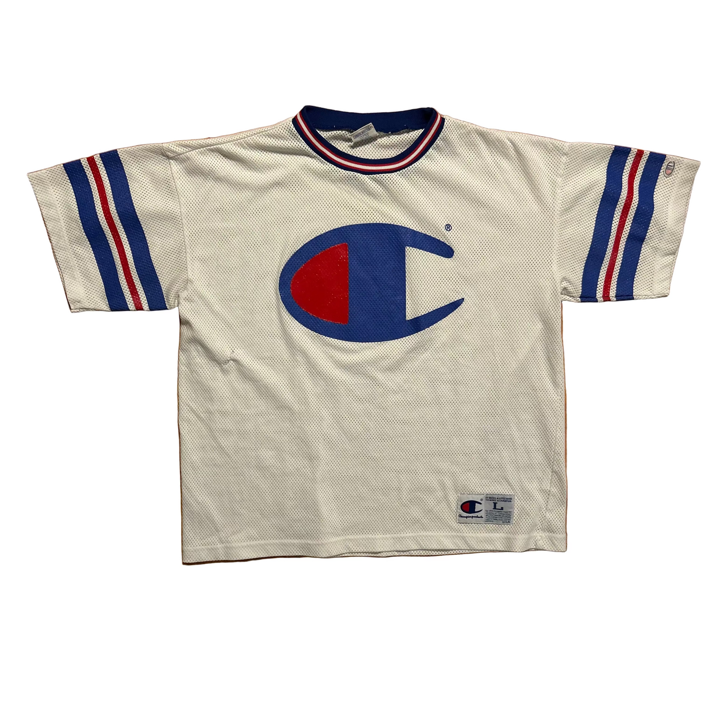90’s Champion White Jersey Shirt - Boxy Large - 23” x 25”