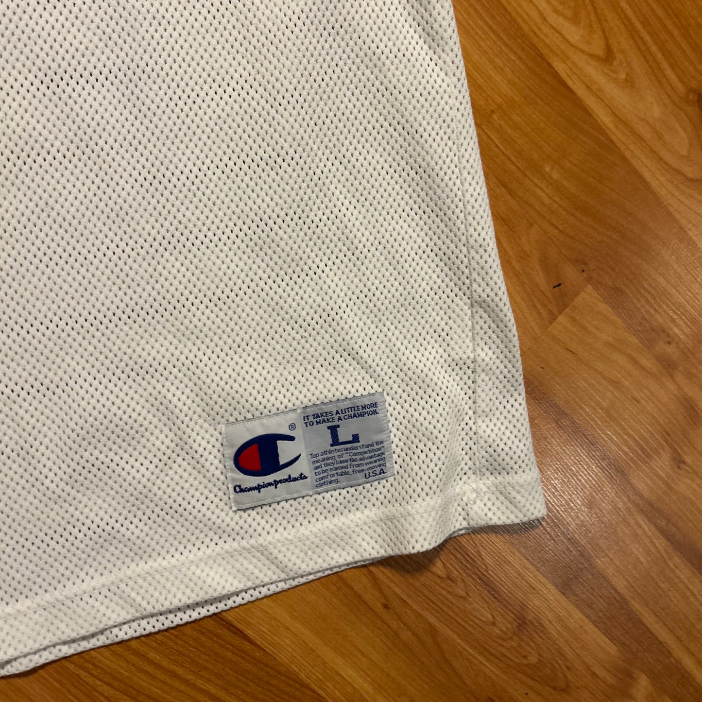 90’s Champion White Jersey Shirt - Boxy Large - 23” x 25”