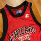 90/00’s Starter Chicago Bulls Michael Jordan Red Nylon Jersey Shirt - Small - 18” x 29”
