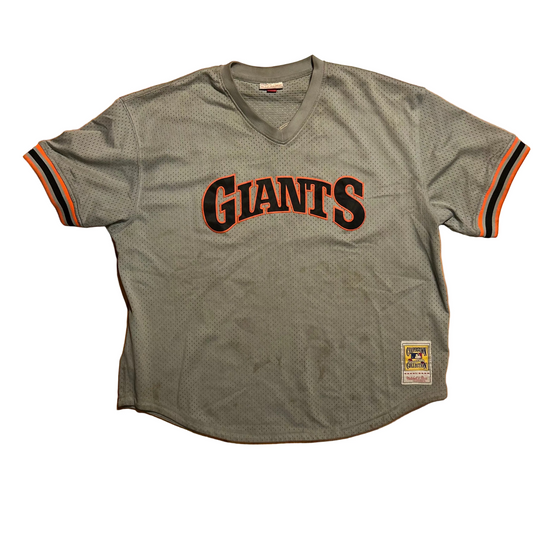 Mitchell and Ness Cooperstown Collection San Francisco Giants Will Clark 22 MLB Baseball Grey Jersey Shirt - XLarge - 29” x 32”