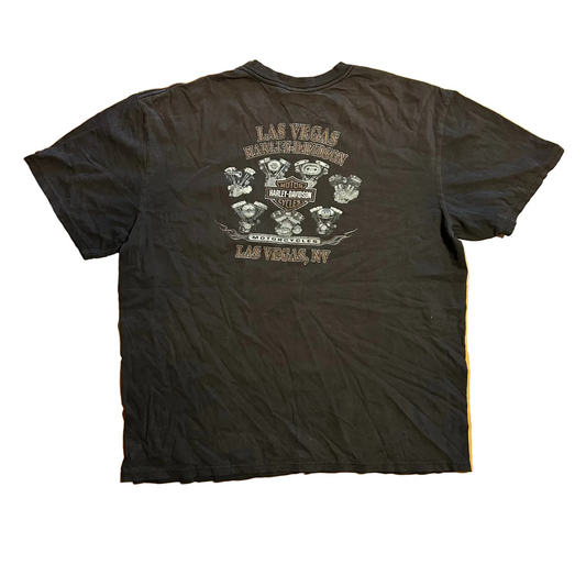 Harley Davidson Las Vegas Faded Black Pocket Tshirt - XLarge - 25" x 29"
