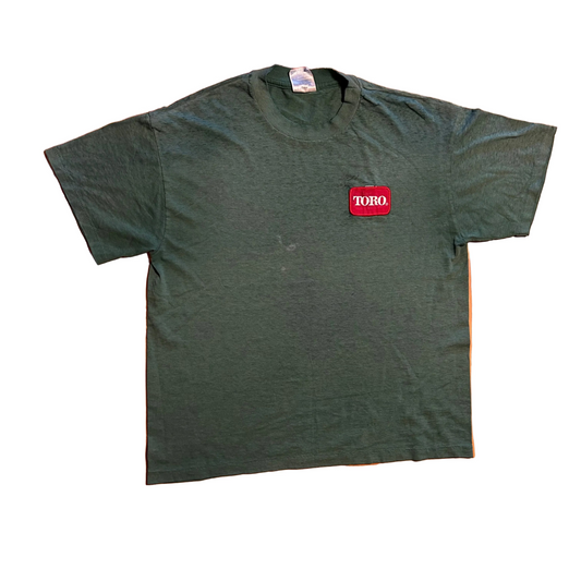Hanes Heavyweight Green Thin Toro Tshirt - Large - 22" x 27"