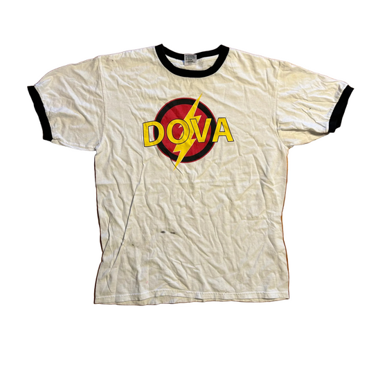 Anvil Dova Lightning White Ringer Tshirt - Medium - 20.5" x 27.5"