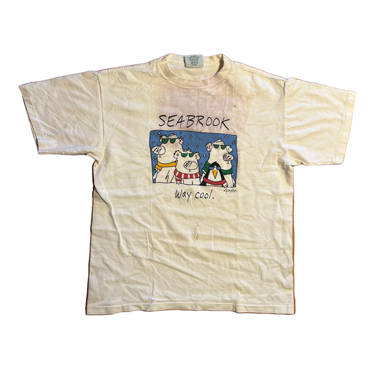 90’s Seabrook Way Cool White Tshirt - Medium - 21" x 26.5"