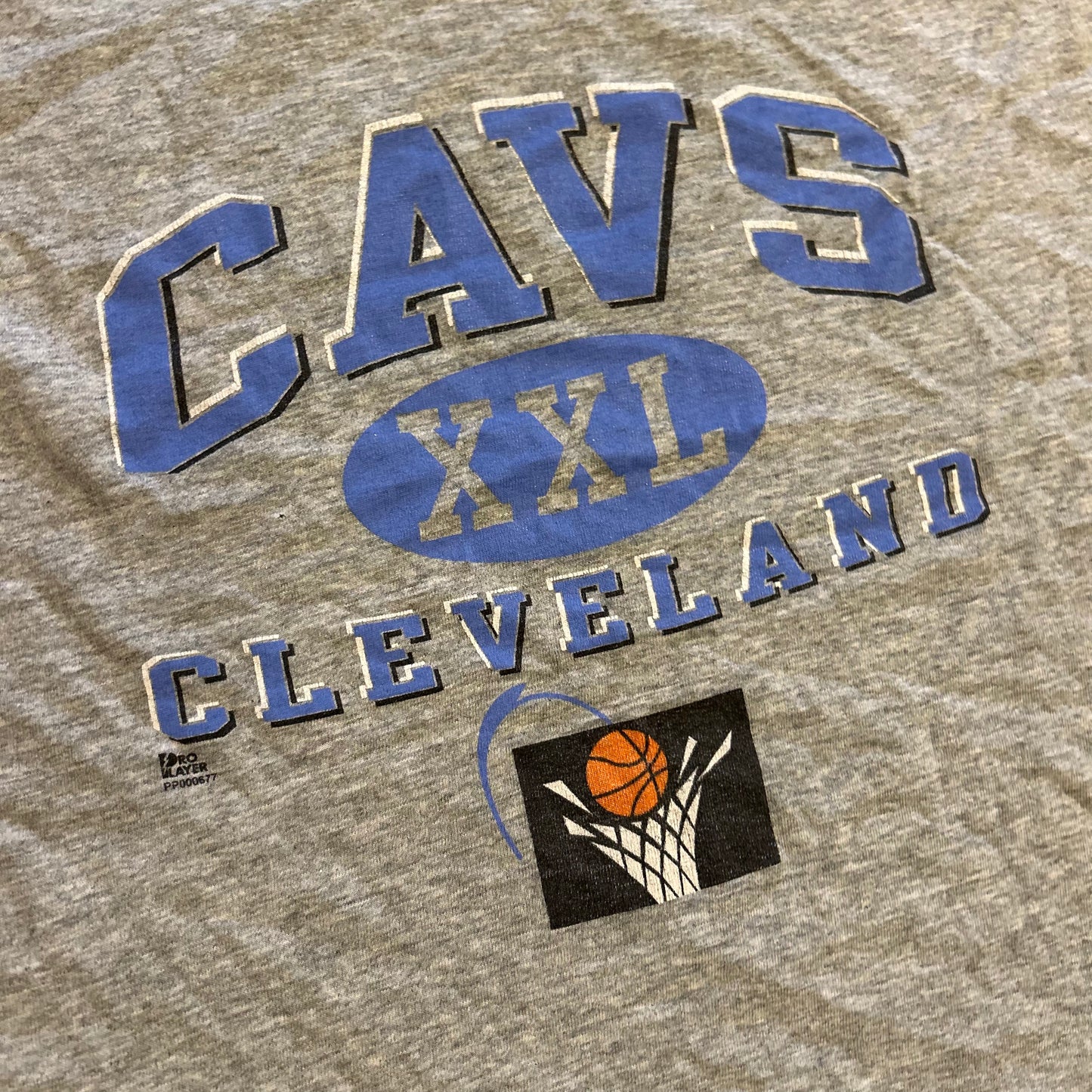 90’s Pro Player Cleveland Cavaliers Grey Basketball Cavs Tshirt - Small - 19" x 27"