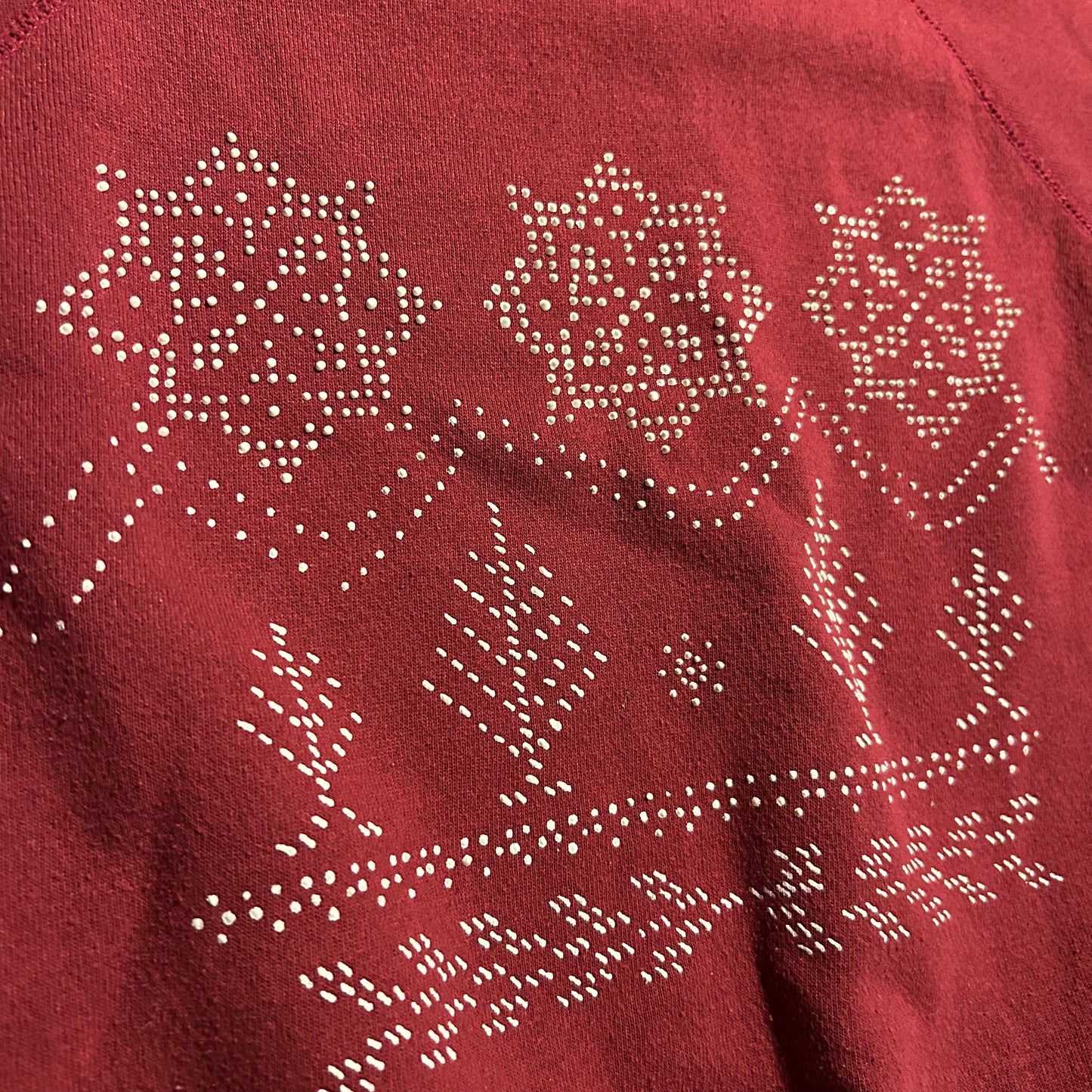 90’s Tultex Winter Scene Red Maroon Crewneck Sweatshirt - XLarge - 25" x 26.5"