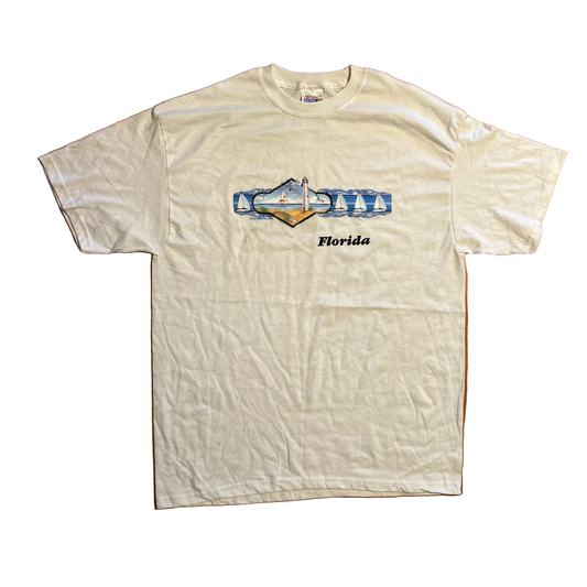 Hanes Heavyweight Florida White Tshirt - Medium - 21.5" x 30"