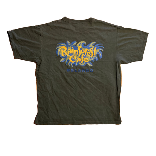 90’s Rainforest Cafe Green Logo Tshirt - Large - 23" x 27"