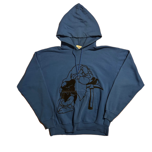 Walt Disney World Grumpy Blue Hoodie Sweatshirt - XLarge - 24" x 27"