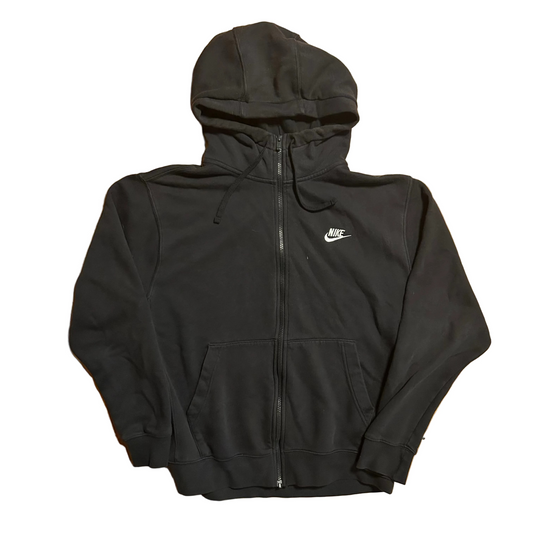 Nike Black Zip Up Hooded Sweatshirt - XLarge - 24" x 27"