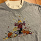 Scarecrow Fall Autumn Grey Double Collared Crewneck Sweatshirt - Large - 23.5" x 27"
