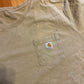 Carhartt Carphartt Brown Tan Distressed Pocket Tshirt - XLarge - 30" x 33"
