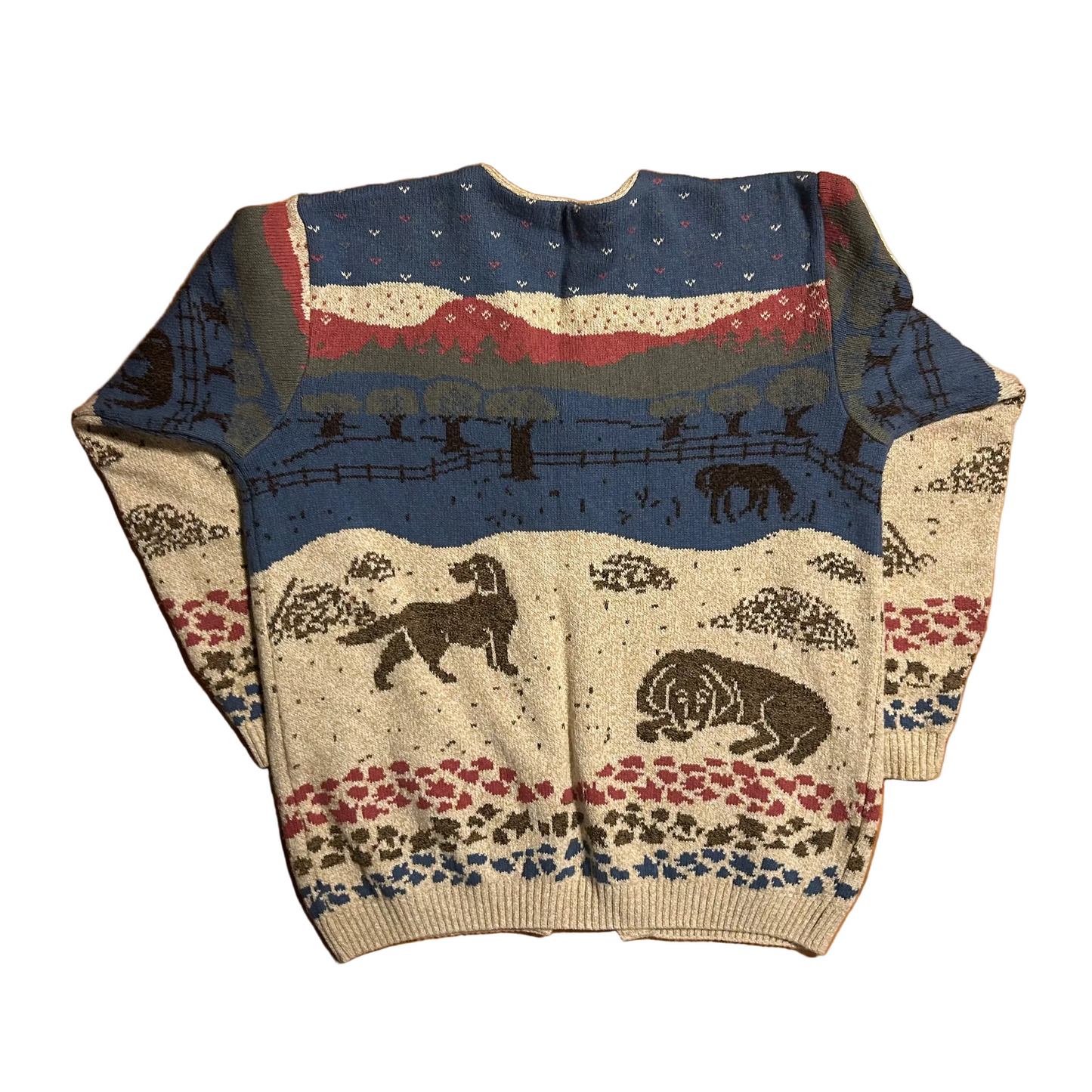 Northern Reflection Multicolor Dog Acrylic Cotton Cardigan Sweater - Medium - 21.5" x 26"