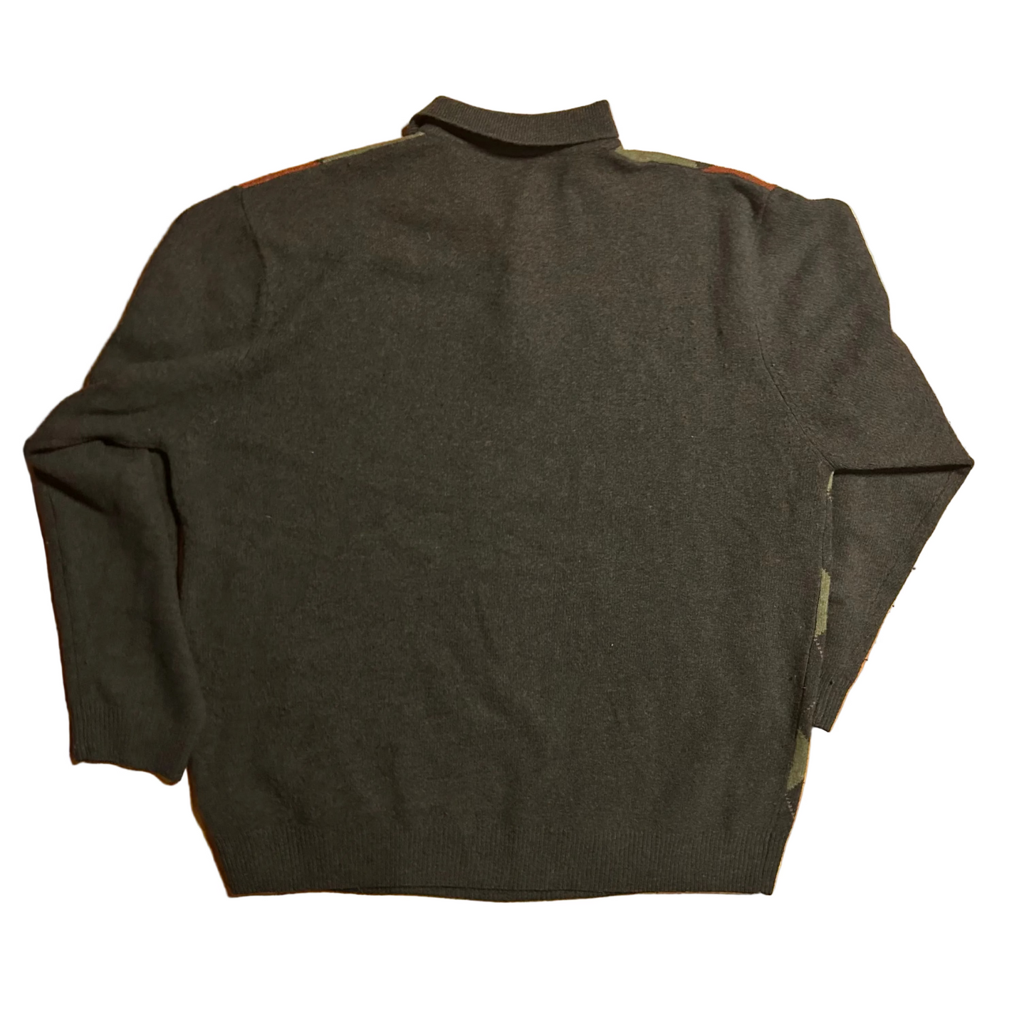 Jos A Bank Lambs Wool Nylon Green Collared Sweater - XLarge - 26" x 30"