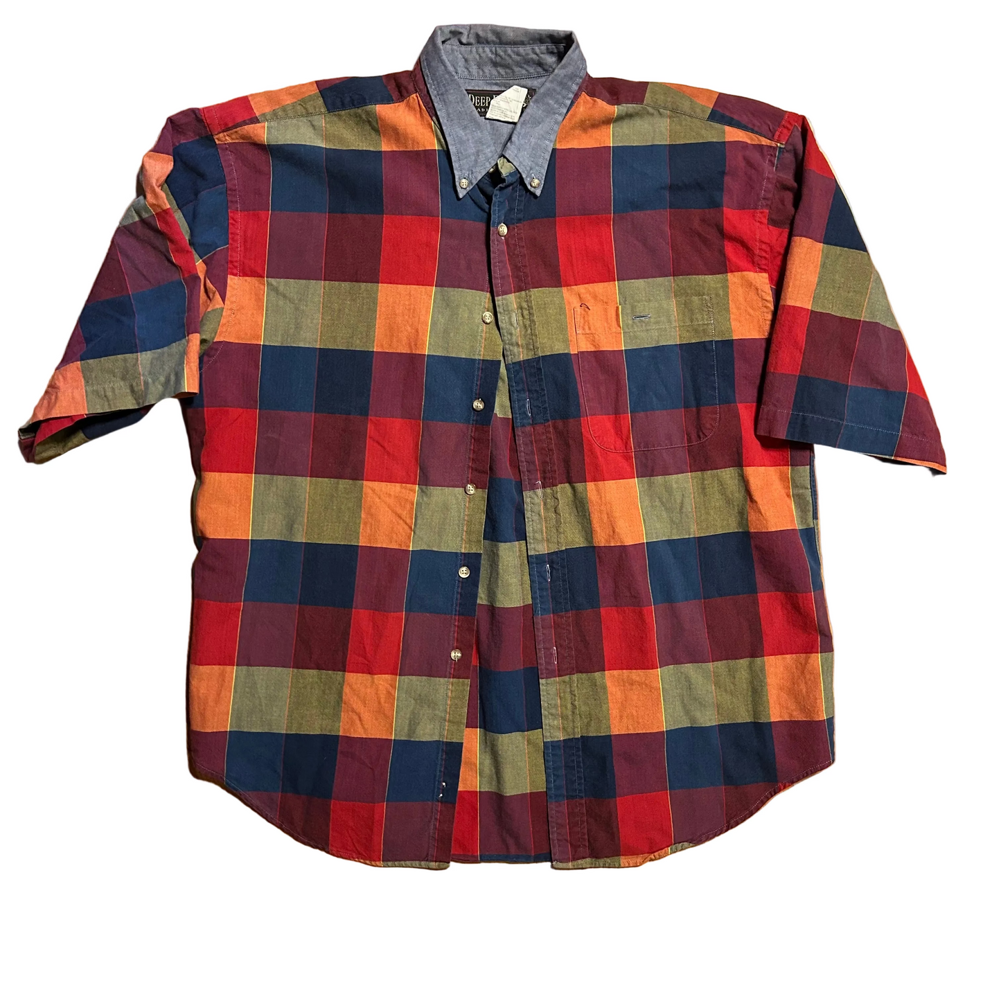 Deep River Trading Company Multicolor Short Sleeve Button Up Shirt - XLarge - 25" x 31"