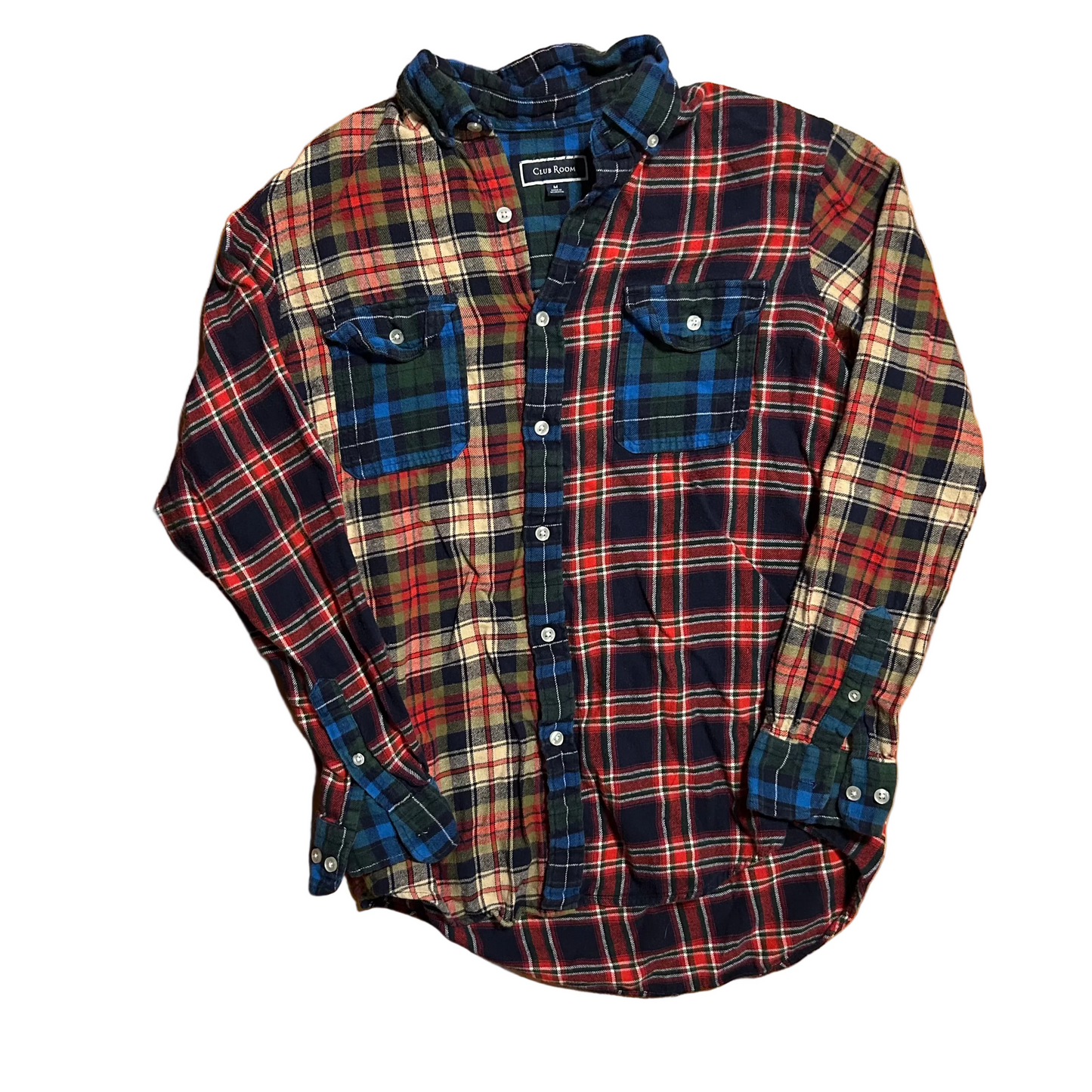 Club Room Multicolor Button Up Flannel Button Up Shirt - Medium - 21.5" x 29"