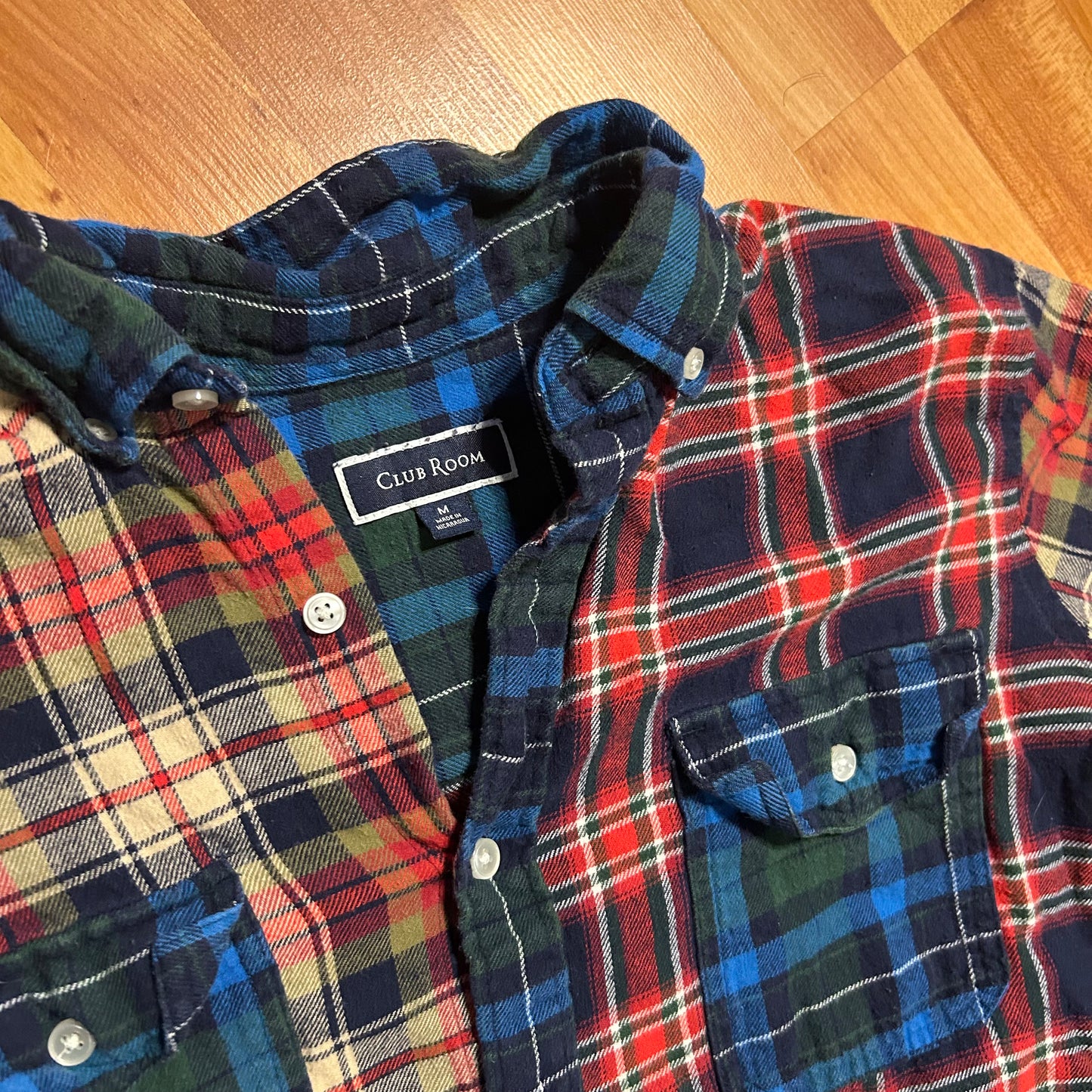 Club Room Multicolor Button Up Flannel Button Up Shirt - Medium - 21.5" x 29"