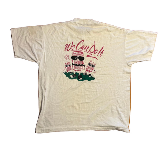 90’s FOTL We Can Do It Garnet White Tshirt - Large - 23" x 27.5"