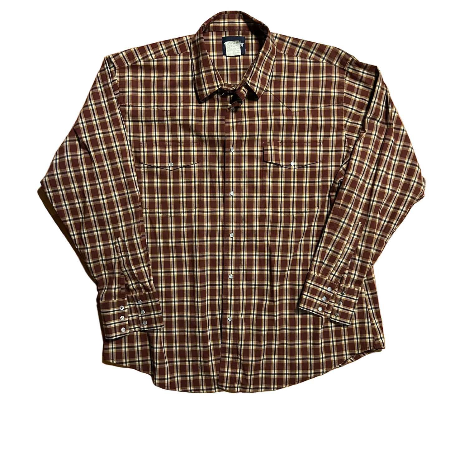 Wrangler Pearl Snap Button Up Shirt - XLarge - 26" x 31.5"